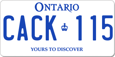 ON license plate CACK115