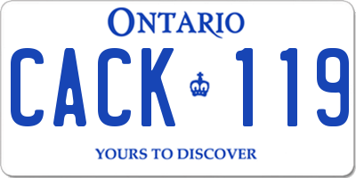 ON license plate CACK119