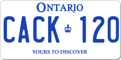 ON license plate CACK120