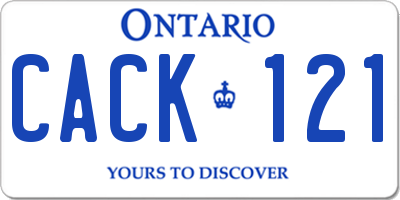 ON license plate CACK121