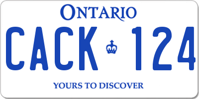 ON license plate CACK124