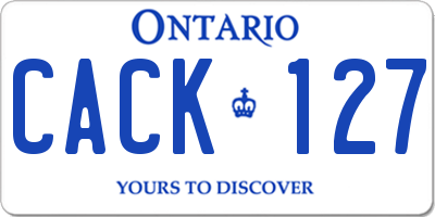 ON license plate CACK127