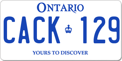 ON license plate CACK129