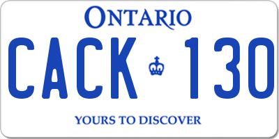 ON license plate CACK130