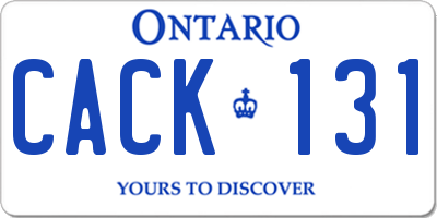 ON license plate CACK131