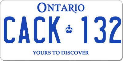 ON license plate CACK132