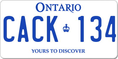 ON license plate CACK134