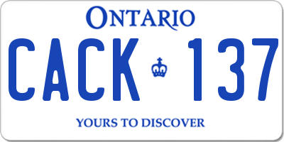 ON license plate CACK137