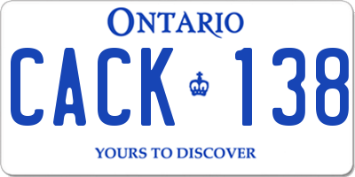 ON license plate CACK138