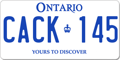 ON license plate CACK145