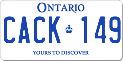 ON license plate CACK149