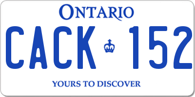 ON license plate CACK152