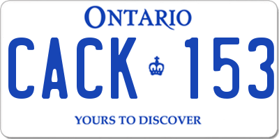 ON license plate CACK153