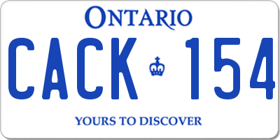 ON license plate CACK154