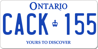 ON license plate CACK155