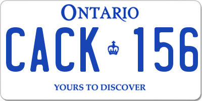 ON license plate CACK156