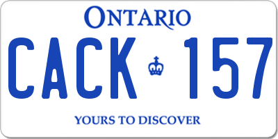 ON license plate CACK157