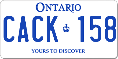 ON license plate CACK158