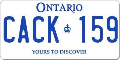 ON license plate CACK159