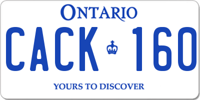 ON license plate CACK160