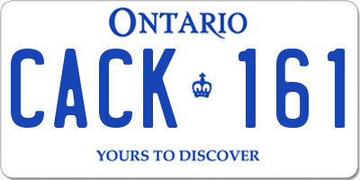 ON license plate CACK161