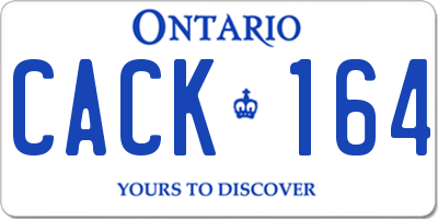 ON license plate CACK164