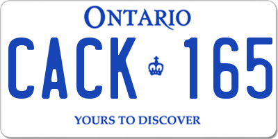 ON license plate CACK165