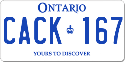 ON license plate CACK167