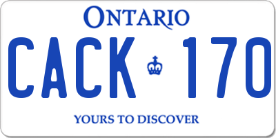 ON license plate CACK170