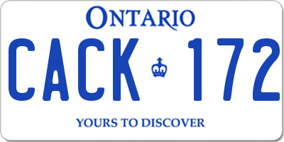 ON license plate CACK172