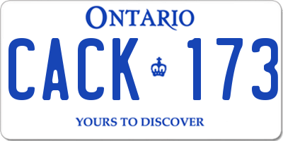 ON license plate CACK173