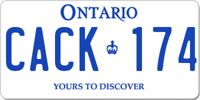 ON license plate CACK174