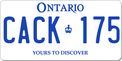 ON license plate CACK175