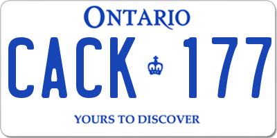 ON license plate CACK177