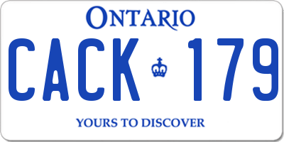 ON license plate CACK179