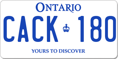 ON license plate CACK180