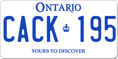 ON license plate CACK195