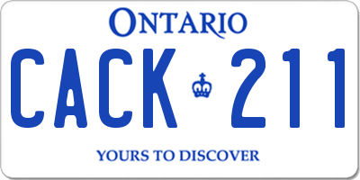 ON license plate CACK211