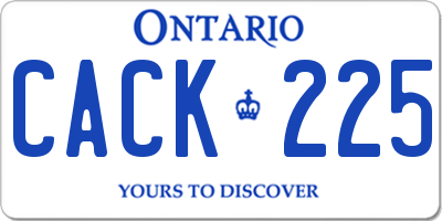 ON license plate CACK225