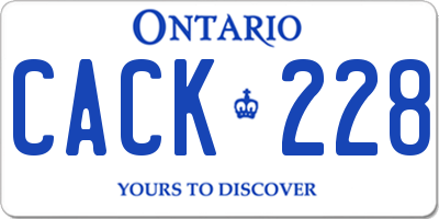 ON license plate CACK228