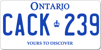 ON license plate CACK239