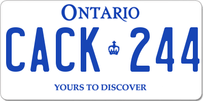 ON license plate CACK244