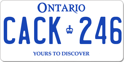 ON license plate CACK246