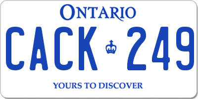 ON license plate CACK249