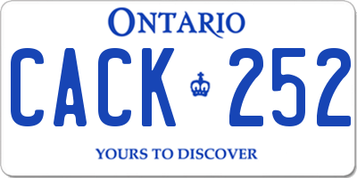 ON license plate CACK252