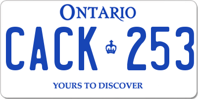 ON license plate CACK253