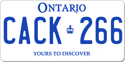 ON license plate CACK266