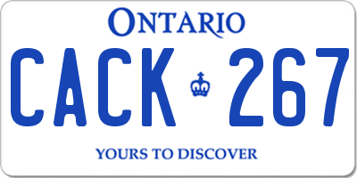 ON license plate CACK267