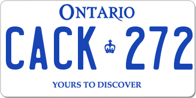 ON license plate CACK272