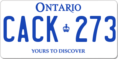 ON license plate CACK273